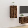 vidaXL Vegghengdur Sj&oacute;nvarpssk&aacute;pur Reyklitu&eth; Eik 40x34,5x80 cm