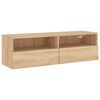 vidaXL Sj&oacute;nvarpsveggsk&aacute;pur Sonoma Eik 100x30x30 cm Samsettur Vi&eth;ur