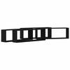 vidaXL Vegghyllur 4 pcs Svartur Eik 80 x 15 x 26 cm Samsettur vi&eth;ur
