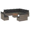 vidaXL 13 Hluta Gar&eth;s&oacute;fasett me&eth; Sessum Gr&aacute;r P&oacute;l&yacute;rattan