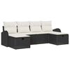 vidaXL S&oacute;fasett me&eth; p&uacute;&eth;i me&eth; geymslu 6 pcs Svartur og krem p&oacute;l&yacute;rattan