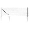 vidaXL Gir&eth;ingarp&oacute;stur Gr&aacute;r 10 x 0,4 m (60 x 60 mm net) St&aacute;l og PVC