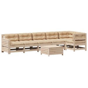 vidaXL 7 Parta Gar&eth;s&oacute;fasett me&eth; Sessum Gegnheil Fura