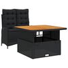 vidaXL 2 stykki gar&eth;bor&eth;stofusett me&eth; p&uacute;&eth;um Black Poly Rattan