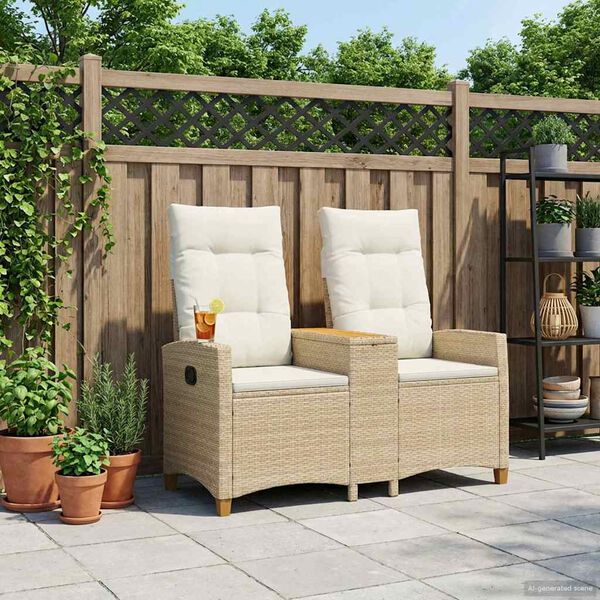 vidaXL R&uacute;mbekkur me&eth; bor&eth;i Beige og rj&oacute;ma hv&iacute;tur 126 x 65 x 112 cm