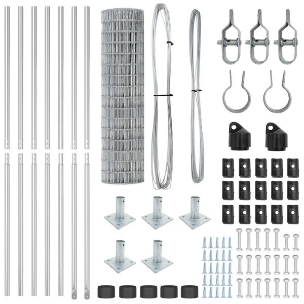 vidaXL Gir&eth;ing me&eth; p&oacute;st Silfur 1,2 x 10 m St&aacute;l
