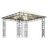 vidaXL Gazebo með moskítóneti og LED strengjaljósum 3x3x2,73 m krem