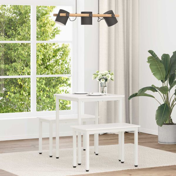 vidaXL Bor&eth;stofubor&eth; Hv&iacute;tt 60 x 60 x 75 cm Solid furuhikk