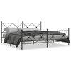 vidaXL R&uacute;mgrind &uacute;r M&aacute;lmi me&eth; H&ouml;fu&eth;gafli & F&oacute;tagafli Sv&ouml;rt 193x203 cm