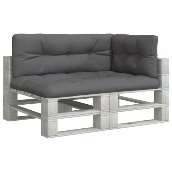 vidaXL Sessur fyrir Pallettus&oacute;fa 3 stk. Reykgr&aacute;ir Efnis&aacute;kl&aelig;&eth;i