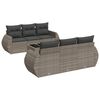 vidaXL 7-Hluta Gar&eth;s&oacute;fasett me&eth; Sessum Gr&aacute;tt P&oacute;l&yacute;rattan