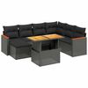 vidaXL 8 Hluta Gar&eth;s&oacute;fasett me&eth; Sessum Svartur P&oacute;l&yacute;rattan