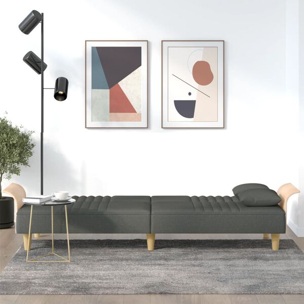 vidaXL svefns&oacute;fi me&eth; armhv&iacute;lum D&ouml;kkgr&aacute;um d&uacute;k