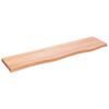 vidaXL Vegghilla Lj&oacute;sbr&uacute;n 80x20x2 cm Me&eth;h&ouml;ndlu&eth; Gegnheil Eik