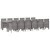 vidaXL Gar&eth;ur bor&eth;sett 13 pcs Lj&oacute;sgr&aacute;r Polt rattan