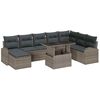 vidaXL Gar&eth;s&oacute;fa sett me&eth; geymslu 9 pcs Gr&aacute;r Poly rattan