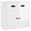 vidaXL Skenkur H&aacute;glans Hv&iacute;tur 70x35,5x67,5 cm Samsettur Vi&eth;ur