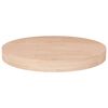 vidaXL Kringl&oacute;tt Bor&eth;plata &Oslash;50x4 cm &Oacute;me&eth;h&ouml;ndlu&eth; Gegnheil Eik