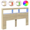 vidaXL H&ouml;fu&eth;gaflssk&aacute;pur me&eth; LED Sonoma Eik 160x17x102 cm