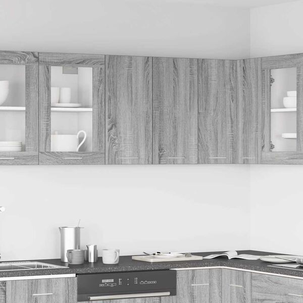 vidaXL Veggfestur Sk&aacute;pur &ldquo;Lyon&rdquo; Gr&aacute; Sonoma 60x31x60 cm