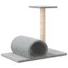 vidaXL Cat Scratching Post með Tunnel Ljósgrár 60x34,5x50 cm