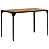 vidaXL Bor&eth;stofubor&eth; Gegnheill Gr&oacute;fur Mang&oacute;vi&eth;ur og St&aacute;l 120 cm