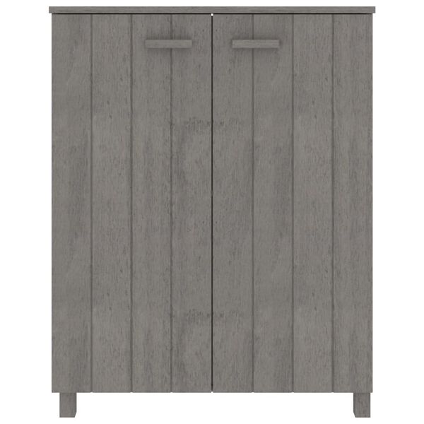 vidaXL Skóskápur Ljósgrár 85x40x108 cm Gegnheil Fura