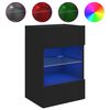 vidaXL Veggfestur Sj&oacute;nvarpssk&aacute;pur me&eth; LED lj&oacute;sum Svartur 40x30x60,5 cm