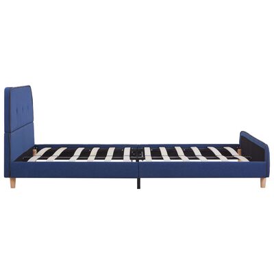 280928 vidaXL Bed Frame Blue Fabric 140x200 cm