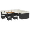 vidaXL Gar&eth;s&oacute;fa sett me&eth; p&uacute;&eth;i 14 pcs Svartur og krem p&oacute;l&yacute;rattan