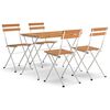 vidaXL 5 stykki samanbrj&oacute;tanlegt Bistro Set Solid Wood Acacia og st&aacute;l