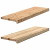 vidaXL gluggasyllur 2 stk &Oacute;me&eth;h&ouml;ndlu&eth; 80x25x2 cm gegnheil vi&eth;ar eik