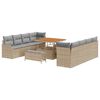 vidaXL Gar&eth;s&oacute;fa sett me&eth; p&uacute;&eth;i me&eth; geymslu 11 pcs Beige og lj&oacute;sgr&aacute;r