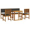vidaXL Gar&eth; Bistro Set 5 pcs Br&uacute;nn Hrein akas&iacute;utr&eacute;