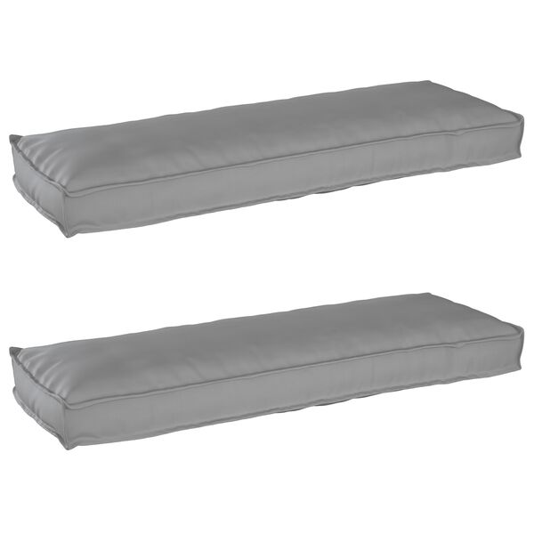 vidaXL Púðasett á pall 2 pcs Grár 120 x 40 x 8 cm Oxford efni