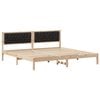 vidaXL Ramsv&iacute;k me&eth; h&ouml;fu&eth;gafl Svartur 200 x 200 cm Solid furuhikk