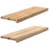 vidaXL tr&ouml;ppur 2 stk &Oacute;me&eth;h&ouml;ndlu&eth; 80x25x2 cm gegnheil vi&eth;ar eik