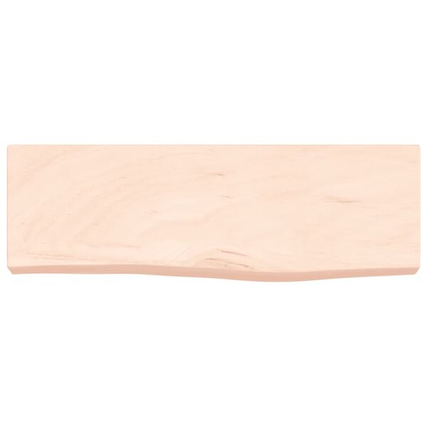 vidaXL Vegghilla 60x20x6 cm &Oacute;me&eth;h&ouml;ndla&eth;ur Gegnheill Eikarvi&eth;ur