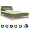 vidaXL R&uacute;mgrind me&eth; LED Gr&aelig;n Tau&aacute;kl&aelig;&eth;i 90x200 cm