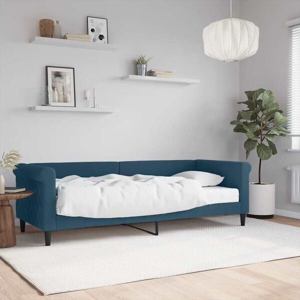 vidaXL Svefns&oacute;fi me&eth; D&yacute;nu Bl&aacute;r 80x200 cm Flauel
