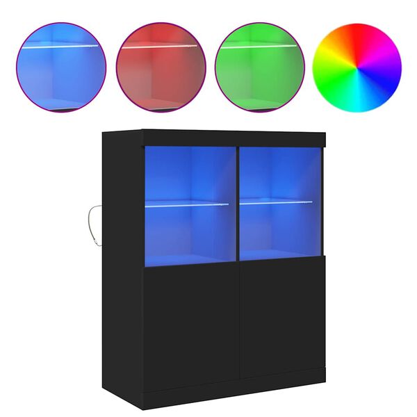 vidaXL skenkur Svartur 81x37x100 cm Hanna&eth;ur vi&eth;ur