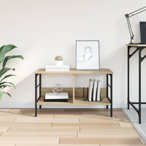 vidaXL Hilla Sonoma Eik 82 x 32 x 47 cm Samsettur vi&eth;ur