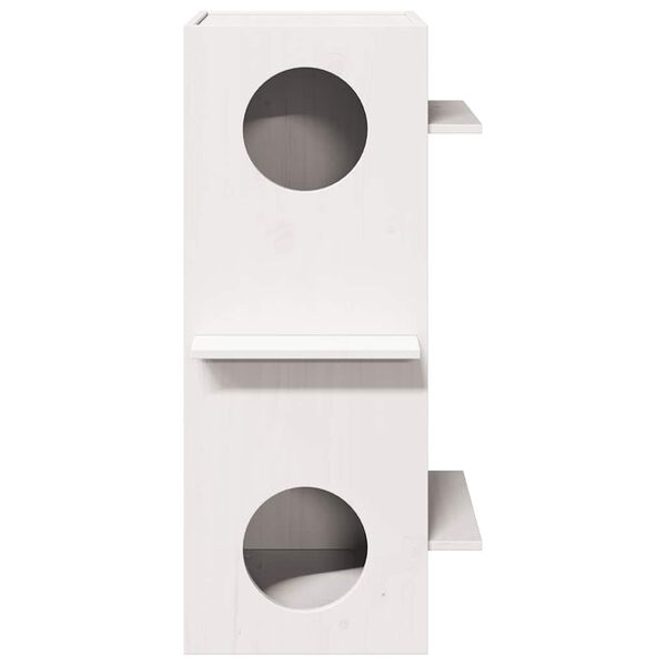 vidaXL Cat House Hv&iacute;tt 43x43x90 cm Gegnheil Fura