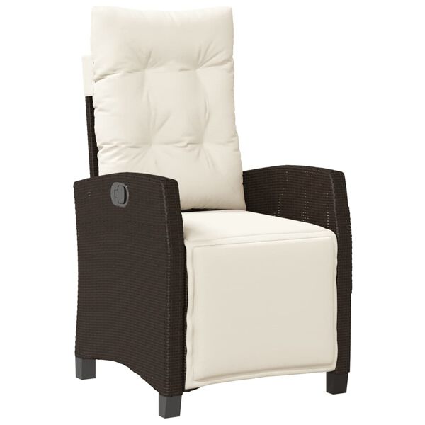 vidaXL 5 Hluta Gar&eth;sett me&eth; Sessum Br&uacute;nt P&oacute;l&yacute;rattan