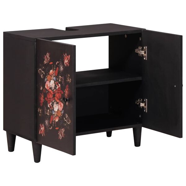 vidaXL Vaskask&aacute;pur me&eth; geymslu Marglitur 62 x 33 x 58 cm Hart mang&oacute;tr&eacute;