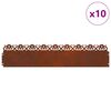 vidaXL Grasskantur 10 pcs Rusty 103 x 0,05 x 22 cm Ve&eth;ra&eth; st&aacute;l