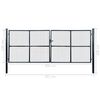 vidaXL Möskvagarðhlið úr galvaniseruðu Stáli 400x150 cm grátt