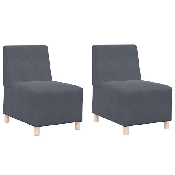vidaXL Sofaeiningar án handfanga 2 pcs Dökk grá 55 x 74 x 82 cm Flauel