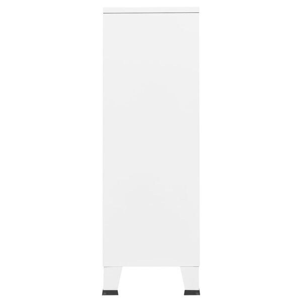 vidaXL Iðnaðarfataskápur Hvítur 67x35x107 cm Stál