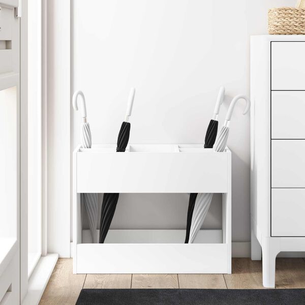 vidaXL Regnhl&iacute;fastendur Hv&iacute;tt 65 x 24 x 50 cm Samsettur vi&eth;ur